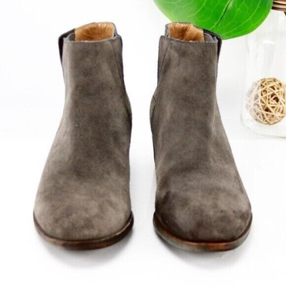 Lucky Brand Women's Benissa Boot Size 7 Dark Gray Suede Bootie Low Block Heel - Picture 2 of 12